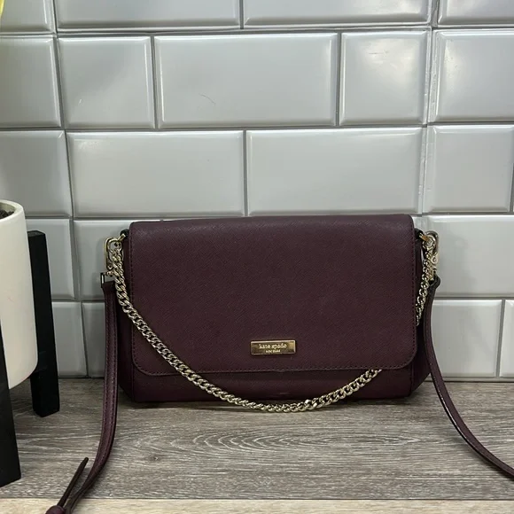 Kate Spade Burgundy Crossbody Bag with Chain Strap - Picture 2 of 15